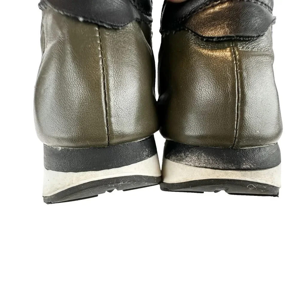 Steve Madden Women's 7.5M - Green & black PU leather sneaker casual shoes KAIYO